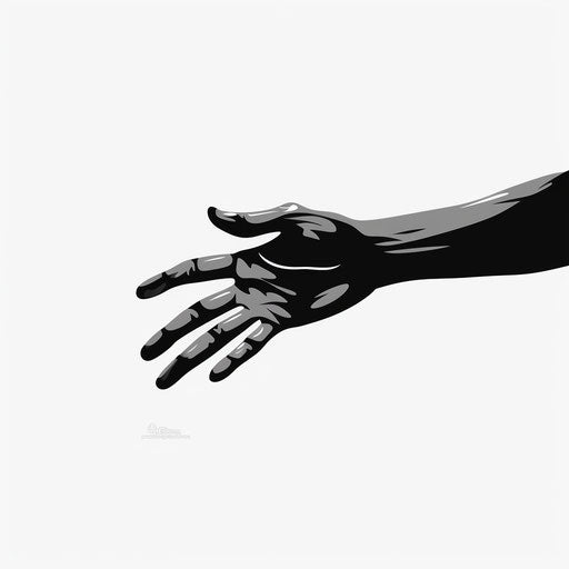 Helping hands clipart in Minimalist style, on white background