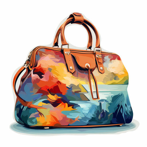 Bag illustration in Impressionistic Art style, white background