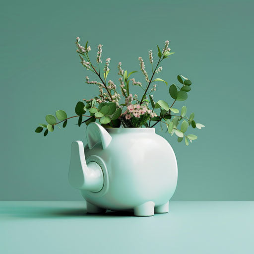 Realistic financial clipart on flat aqua background