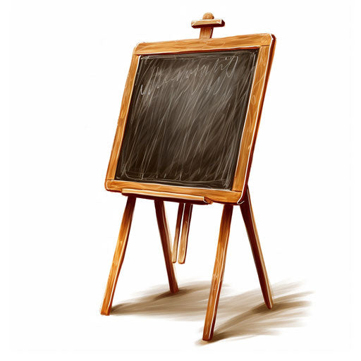 Blackboard clipart in Impressionistic Art style on white background