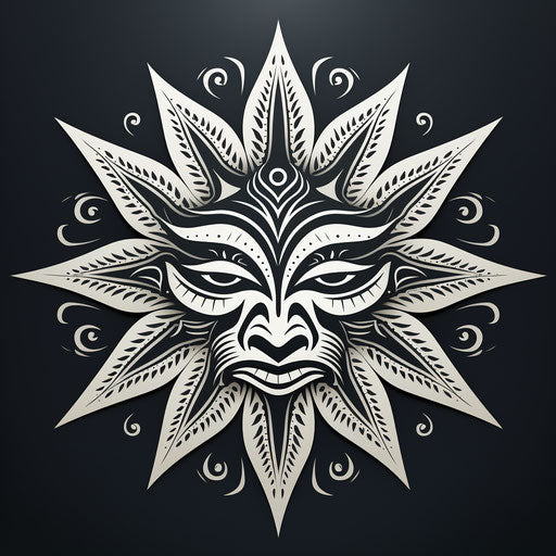 Tribal star tattoo designs inspired by masks and totems