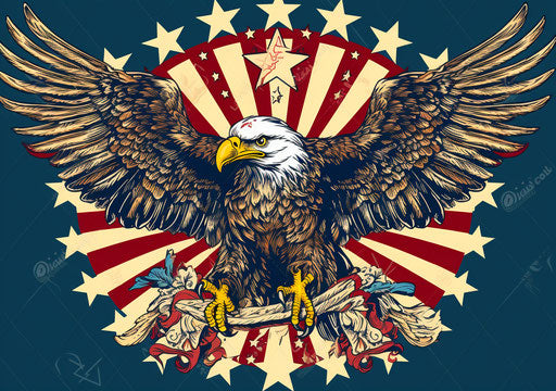 Eagle with star and arrow