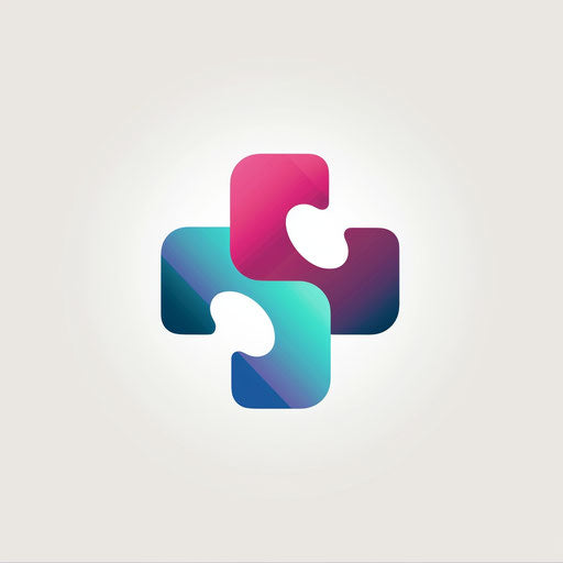 Logo with puzzle piece motif for problem-solving