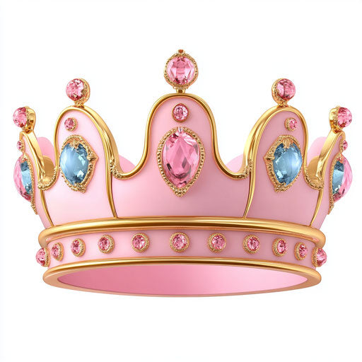 3D princess crown on flat white background