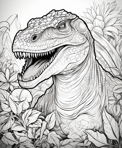 Jurassic park character coloring pages with a T-rex