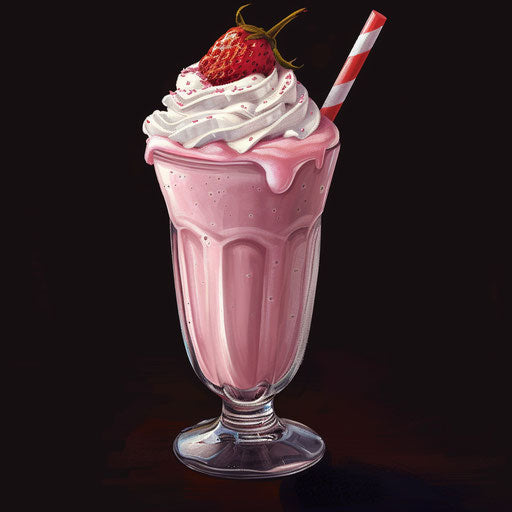 Realistic milkshake clipart on a dark charcoal background