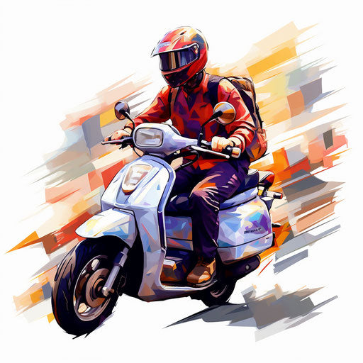 Impressionistic Art delivery on white background