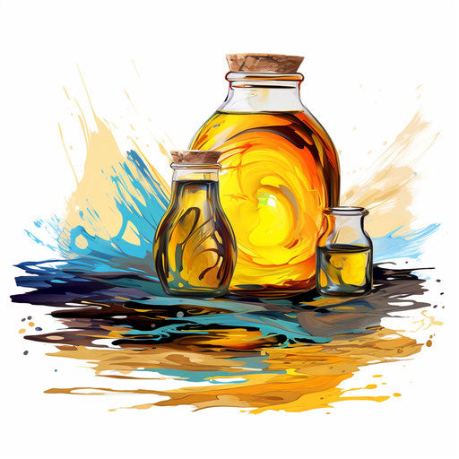 Oil clipart in the style of Oil painting, on a white background