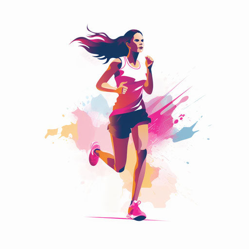 Running clipart in minimalistic style, on white background
