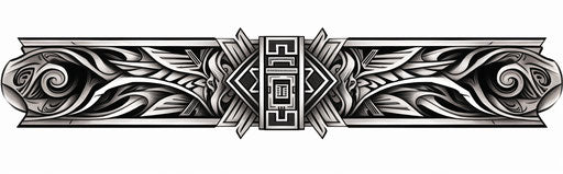 Ancient Samoan tribal tattoo on white background