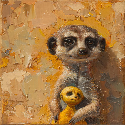 Meerkat with a playful object