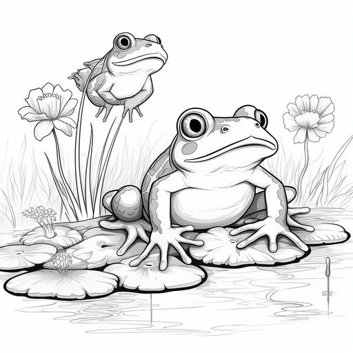 Frog and Turtle Coloring Page for Teaching Children Respect