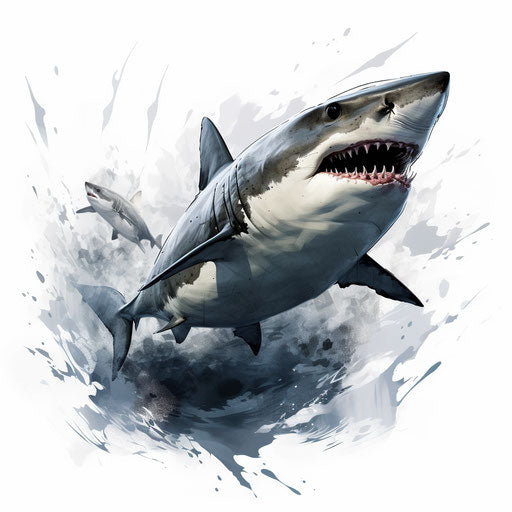 Two sharks swimming in the sea