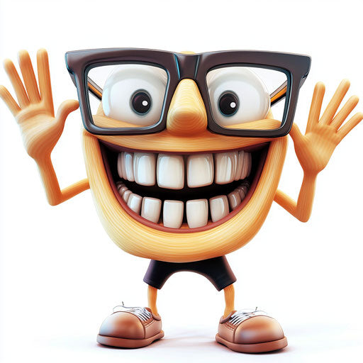 Humorous caricature of a glasses clipart caricature