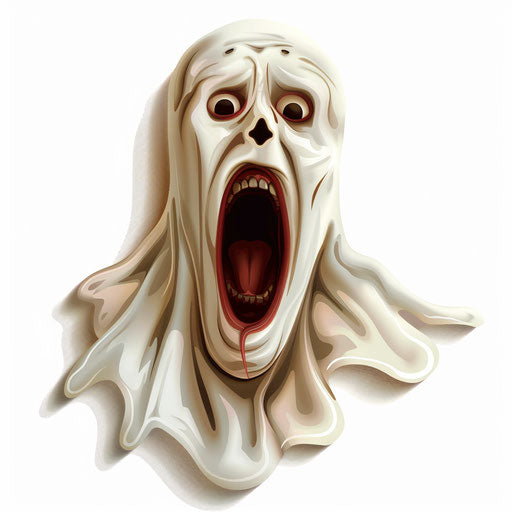 Scream clipart in photo realistic style with a flat and white background