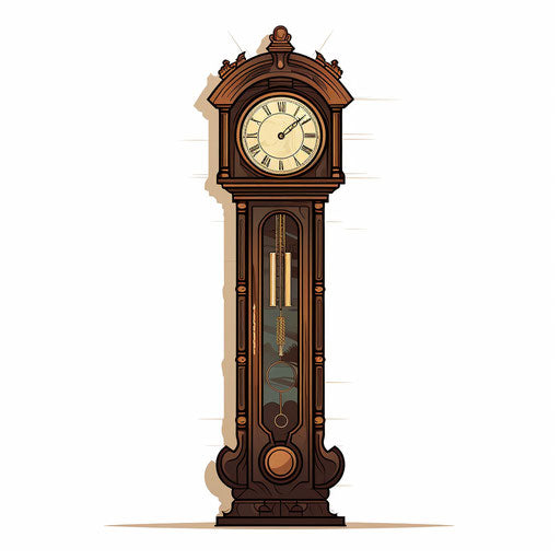 Vintage clock drawing in Chiaroscuro Art style