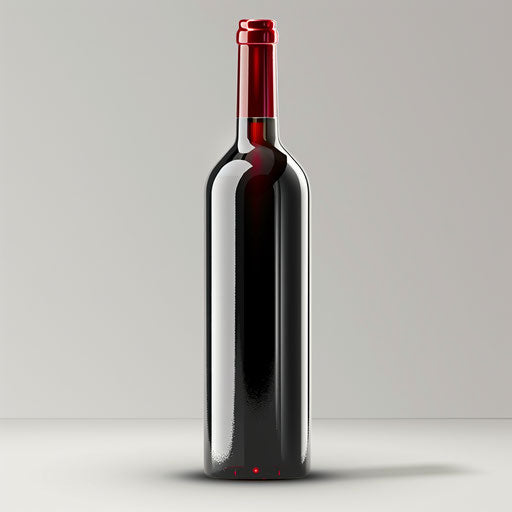 Wine bottle clipart in realistic style with dynamic shadows and vibrant highlights