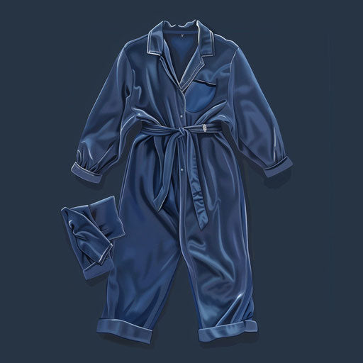 Realistic pajama day clipart on flat indigo background