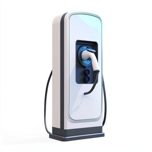 Realistic illustration of an electric car charging station