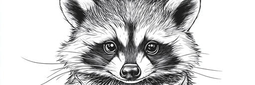 Very simple raccoon coloring book page 3:1