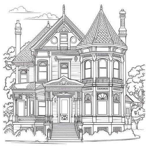 Intricate Victorian-style house with details and decorations