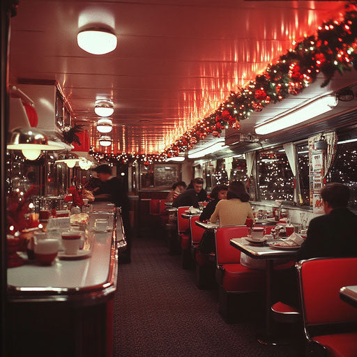 1950s Diner Christmas Scene