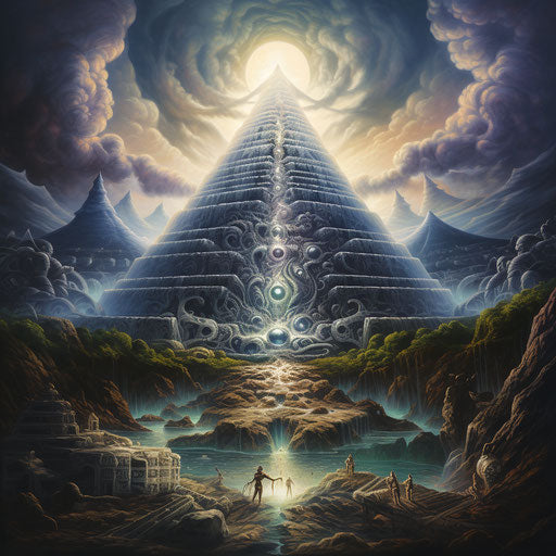 The Great Pyramid with Serpents in Realistic Style