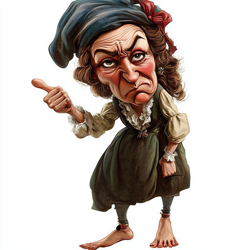 Dynamic Charlotte Corday Caricature Clipart for Dynamic Presentations