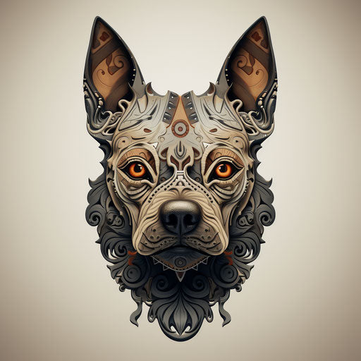 Dog with symmetrical tattoo
