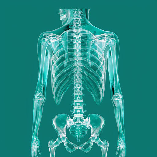 Realistic X-ray clipart with flat teal background