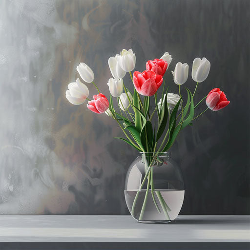 Hyper-realistic mothers day clipart on flat slate grey background