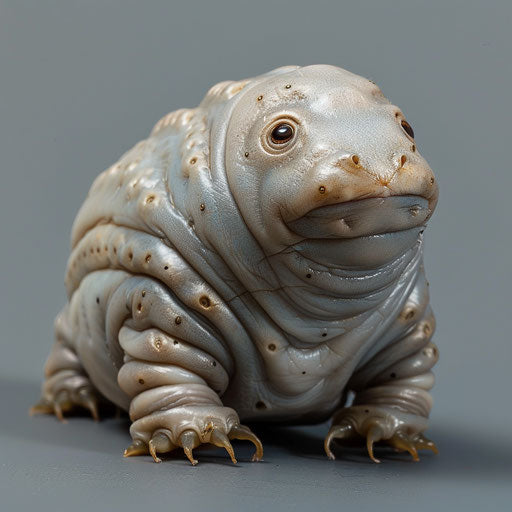 Tardigrade with a curious look, in the style of Elke Vogelsang