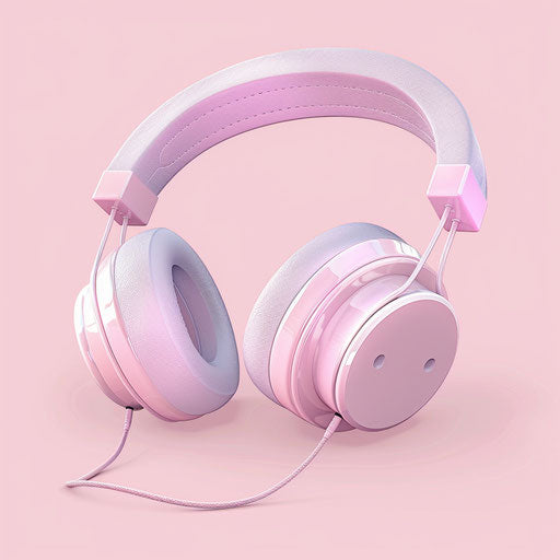 Headphones clipart with random flat background
