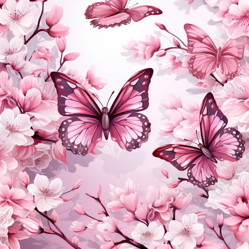 Flowers with butterflies