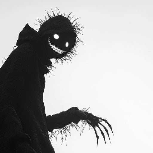 Eerie silhouette of a ghastly figure in shadow