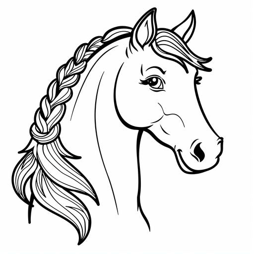 Horse with braided mane