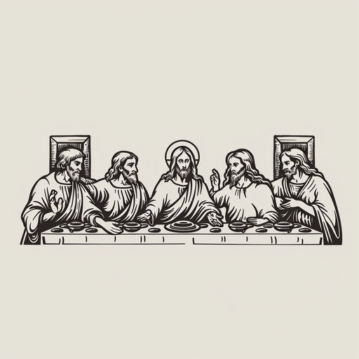 Minimalist depiction of the Last Supper
