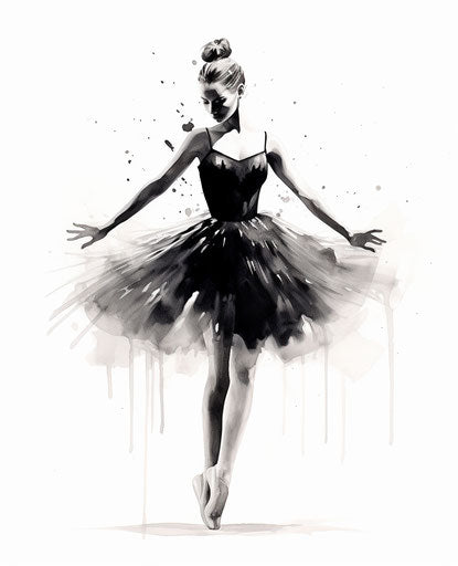 Drawing of a ballerina in ballet tutu, flickr style