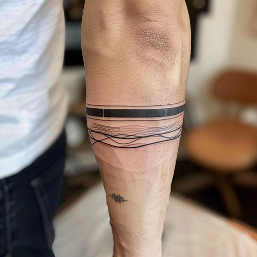 Minimalist armband tattoo on upper arm
