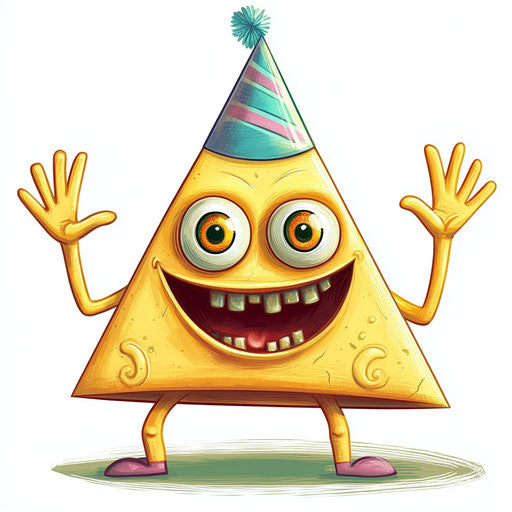 Humorous caricature of a triangle clipart with human traits