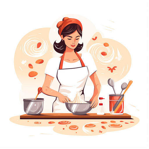 Minimalist baking illustration on white background