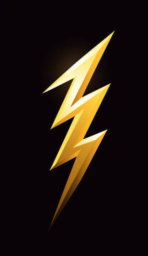 Lightning bolt icon in vector clip art in style of Juan Gris