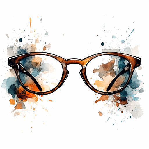 Glasses illustration in the style of Chiaroscuro Art on white background
