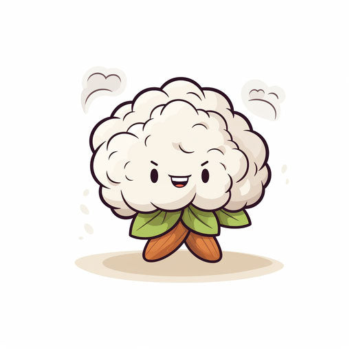 Minimalist cauliflower illustration on white background
