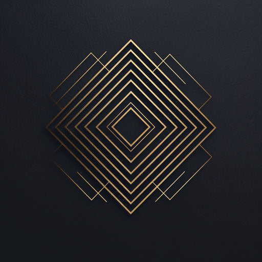 Brand logo design with geometric patterns elegant lines black gold