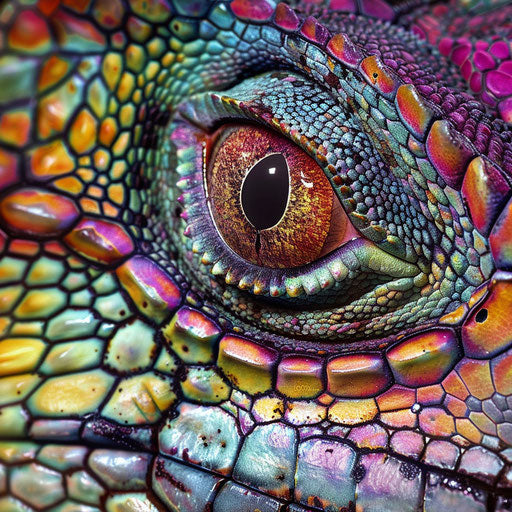 Vibrant patterns and textures of iguana skin