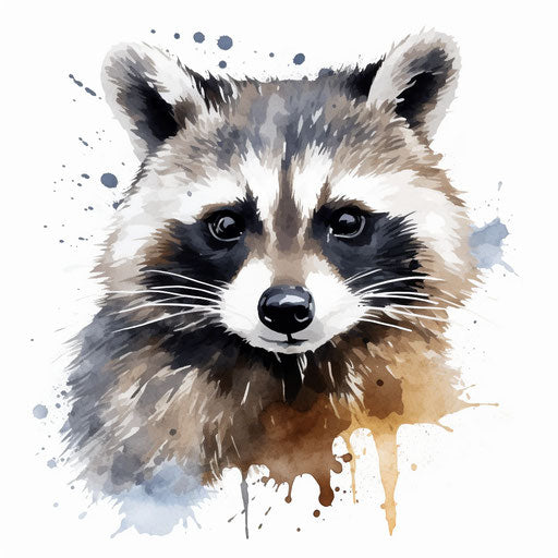 Racoon illustration in the style of Oil painting