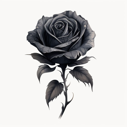 A black rose for a tattoo on a black background
