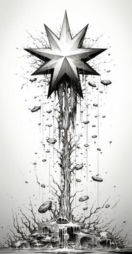 White and grey cartoon free star drop