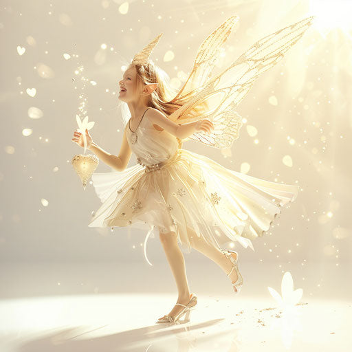 Realistic tooth fairy clipart against flat white background